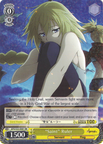 APO/S53-E001 "Saint" Ruler - Fate/Apocrypha English Weiss Schwarz Trading Card Game