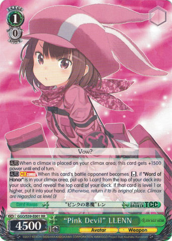 GGO/S59-E001 "Pink Devil" LLENN - SAO Alternative – Gun Gale Online – English Weiss Schwarz Trading Card Game