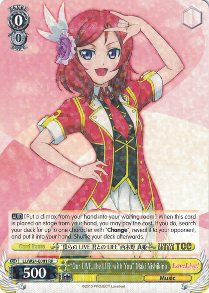 LL/W24-E001 "Our LIVE, the LIFE with You" Maki Nishikino - Love Live! English Weiss Schwarz Trading Card Game