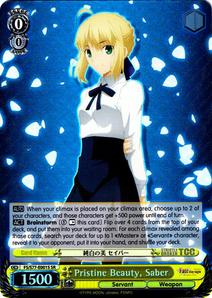FS/S77-E001S Pristine Beauty, Saber (Foil) - Fate/Stay Night Heaven's Feel Vol. 2 English Weiss Schwarz Trading Card Game