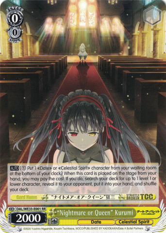 DAL/WE33-E001 "Nightmare or Queen" Kurumi - Date A Bullet Extra Booster English Weiss Schwarz Trading Card Game