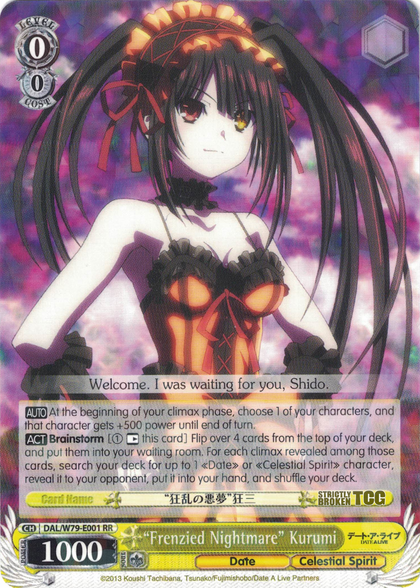DAL/W79-E001 "Frenzied Nightmare" Kurumi - Date A Live English Weiss Schwarz Trading Card Game
