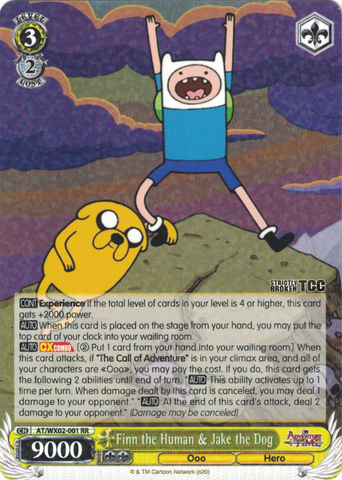 AT/WX02-001 Finn the Human & Jake the Dog - Adventure Time English Weiss Schwarz Trading Card Game