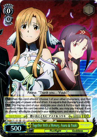 SAO/S80-E001S Together With a Memory, Asuna & Yuuki (Foil) - Sword Art Online -Alicization- Vol. 2 English Weiss Schwarz Trading Card Game