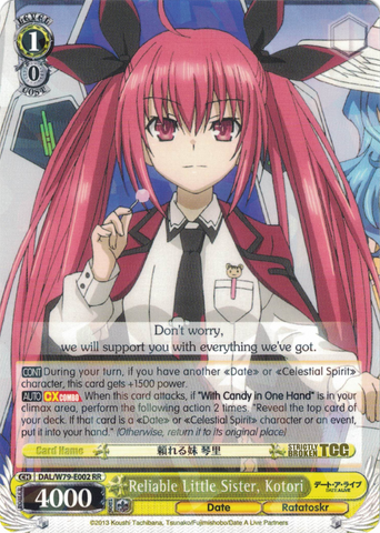 DAL/W79-E002 Reliable Little Sister, Kotori - Date A Live English Weiss Schwarz Trading Card Game
