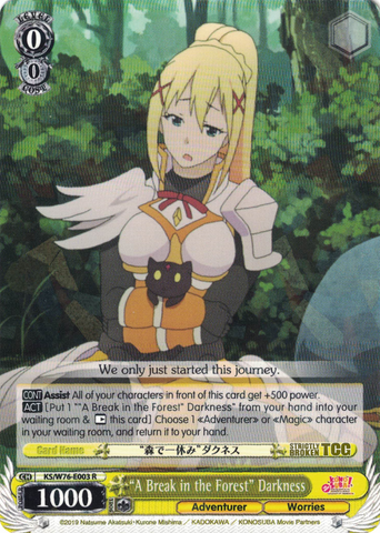 KS/W76-E003 "A Break in the Forest" Darkness - KONOSUBA -God’s blessing on this wonderful world! Legend of Crimson English Weiss Schwarz Trading Card Game