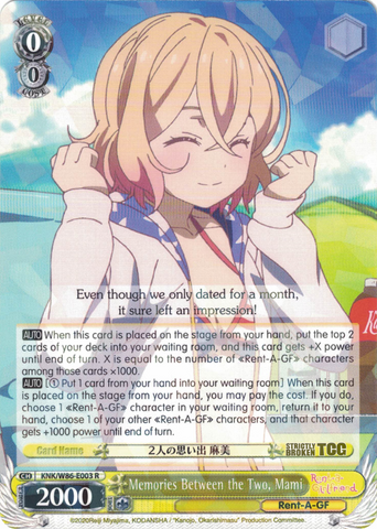 KNK/W86-E003 Memories Between the Two, Mami - Rent-A-Girlfriend Weiss Schwarz English Trading Card Game