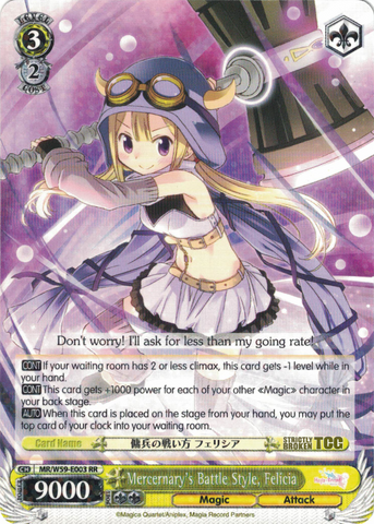 MR/W59-E003 Mercernary's Battle Style, Felicia - Magia Record: Puella Magi Madoka Magica Side Story English Weiss Schwarz Trading Card Game