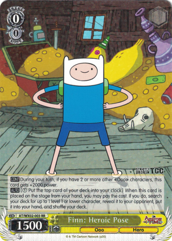 AT/WX02-003 Finn: Heroic Pose - Adventure Time English Weiss Schwarz Trading Card Game