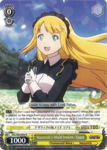 OVL/S62-E004 Nazarick's Maid Intern, Tuare - Nazarick: Tomb of the Undead English Weiss Schwarz Trading Card Game
