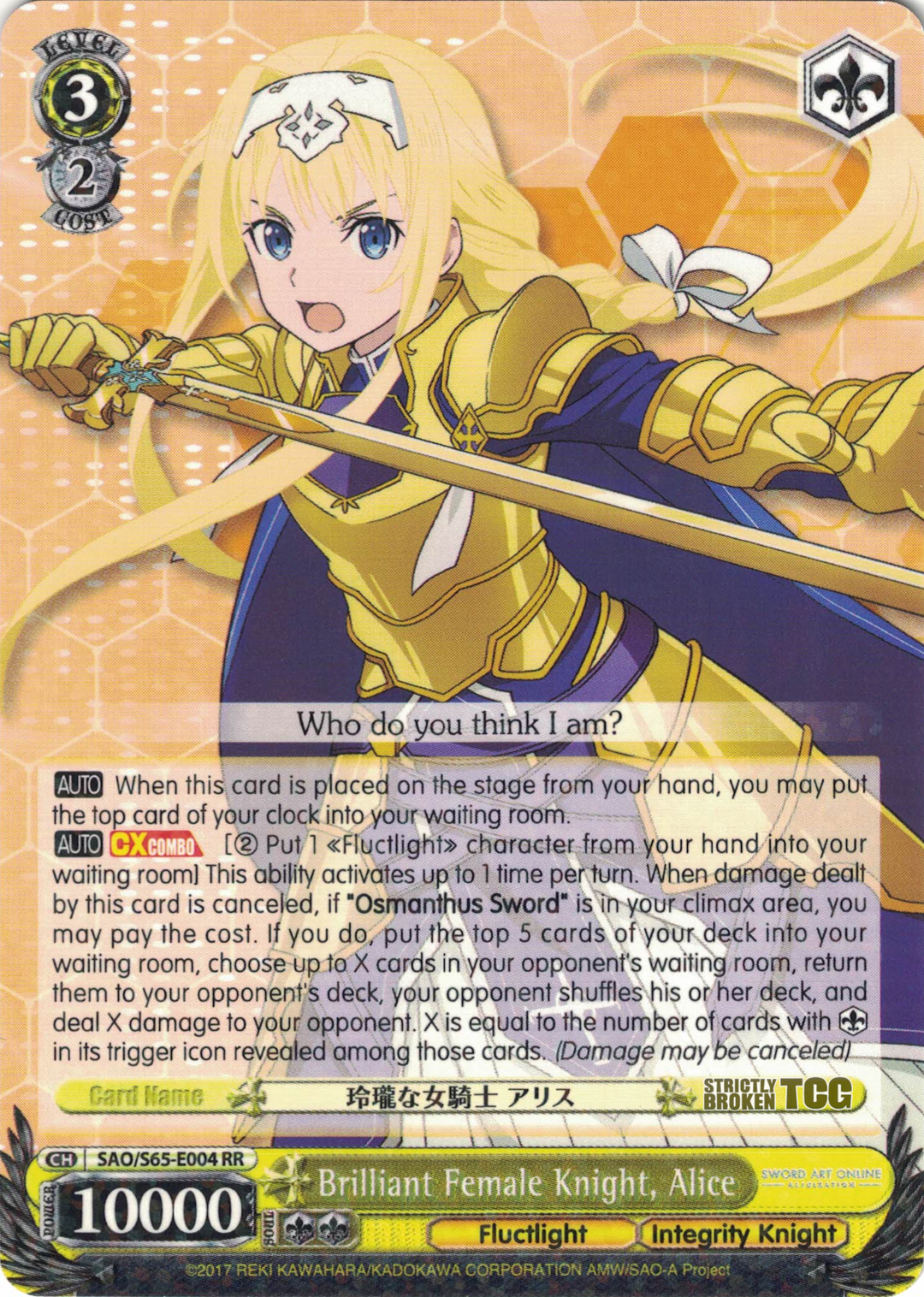 BGS9.5 ALICIZATION SEC サイン SAO ヴァイス BGS9.5 ALICIZATION SEC サイン SAO ヴァイス BGS9.5