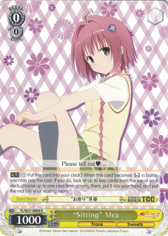 TL/W37-E004 “Sitting” Mea - To Loveru Darkness 2nd English Weiss Schwarz Trading Card Game