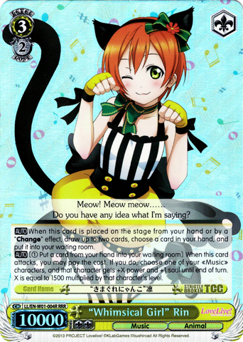 LL/EN-W01-004R "Whimsical Girl" Rin (Foil) - Love Live! DX English Weiss Schwarz Trading Card Game