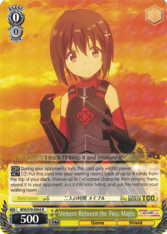 BFR/S78-E004 Moment Between the Two, Maple - BOFURI: I Don't Want to Get Hurt, so I'll Max Out My Defense. English Weiss Schwarz Trading Card Game