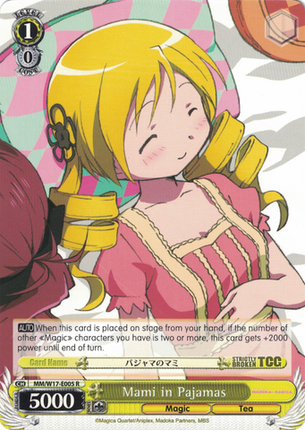 MM/W17-E005 Mami in Pajamas - Puella Magi Madoka Magica English Weiss Schwarz Trading Card Game