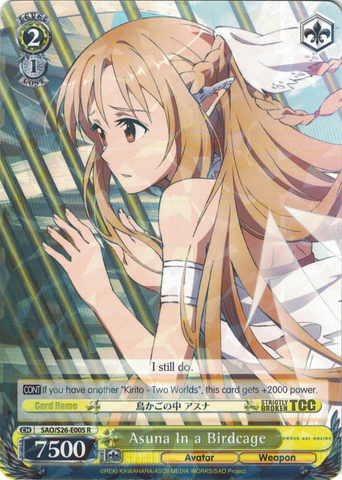 SAO/S26-E005 Asuna In a Birdcage - Sword Art Online Vol.2 English Weiss Schwarz Trading Card Game