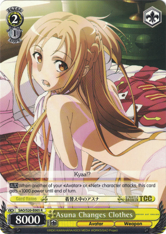 SAO/S20-E005 Asuna Changes Clothes - Sword Art Online English Weiss Schwarz Trading Card Game