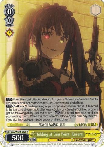 DAL/WE33-E005 Holding at Gun Point, Kurumi - Date A Bullet Extra Booster English Weiss Schwarz Trading Card Game