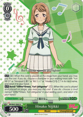 BD/W47-E005	Hinako Nijikki - Bang Dream Vol.1 English Weiss Schwarz Trading Card Game