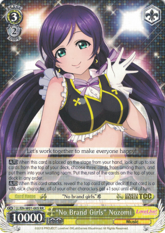 LL/EN-W01-005 "No Brand Girls" Nozomi - Love Live! DX English Weiss Schwarz Trading Card Game