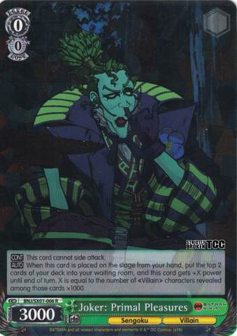 BNJ/SX01-006 Joker: Primal Pleasures - Batman Ninja English Weiss Schwarz Trading Card Game