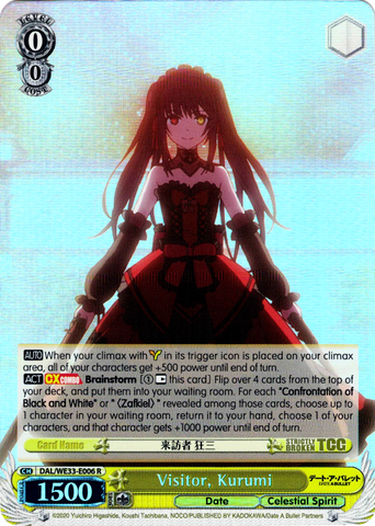 DAL/WE33-E006 Visitor, Kurumi (Foil) - Date A Bullet Extra Booster English Weiss Schwarz Trading Card Game