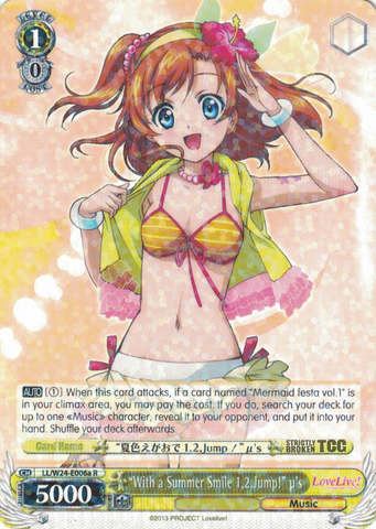 LL/W24-E006a "With a Summer Smile 1,2,Jump!" μ's - Love Live! English Weiss Schwarz Trading Card Game