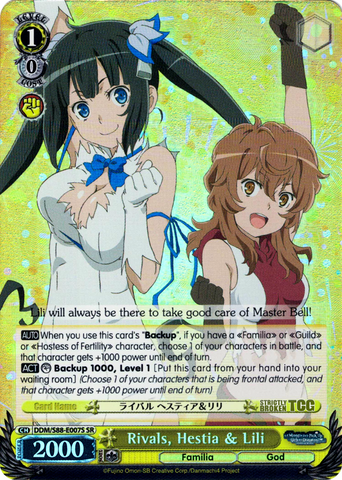 DDM/S88-E007S Rivals, Hestia & Lili (Foil) - Is It Wrong to Try to Pick Up Girls in a Dungeon? English Weiss Schwarz Trading Card Game