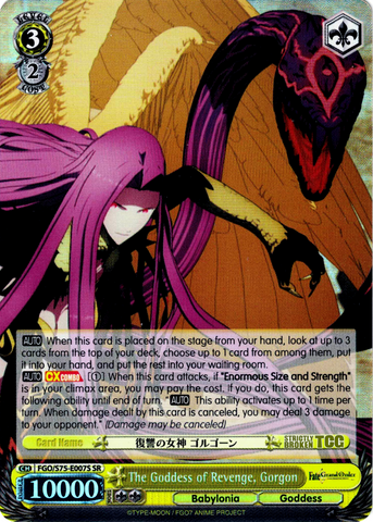 FGO/S75-E007S The Goddess of Revenge, Gorgon (Foil) - Fate/Grand Order Absolute Demonic Front: Babylonia Weiss Schwarz Trading Card Game