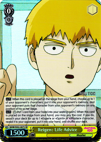 MOB/SX02-007S Reigen: Life Advice (Foil) - Mob Psycho 100 English Weiss Schwarz Trading Card Game