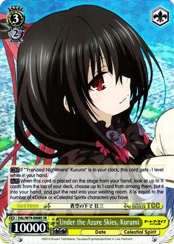 DAL/W79-E008S Under the Azure Skies, Kurumi (Foil) - Date A Live English Weiss Schwarz Trading Card Game