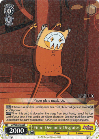 AT/WX02-008 Finn: Demonic Disguise - Adventure Time English Weiss Schwarz Trading Card Game