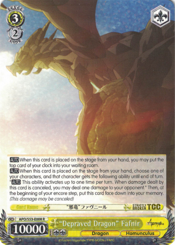 APO/S53-E008 "Depraved Dragon" Fafnir - Fate/Apocrypha English Weiss Schwarz Trading Card Game