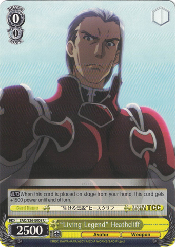 SAO/S26-E008 "Living Legend" Heathcliff - Sword Art Online Vol.2 English Weiss Schwarz Trading Card Game