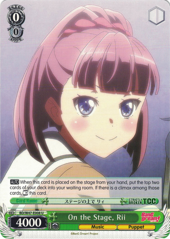 BD/W47-E008	On the Stage, Rii - Bang Dream Vol.1 English Weiss Schwarz Trading Card Game