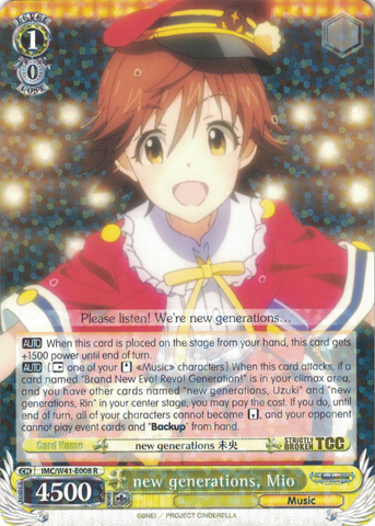 IMC/W41-E008 new generations, Mio - The Idolm@ster Cinderella Girls English Weiss Schwarz Trading Card Game