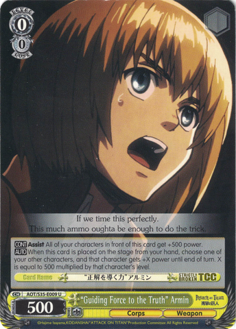 AOT/S35-E009 "Guiding Force to the Truth" Armin - Attack On Titan Vol.1 English Weiss Schwarz Trading Card Game