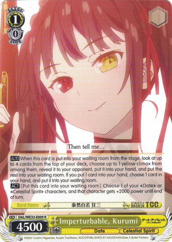 DAL/WE33-E009 Imperturbable, Kurumi - Date A Bullet Extra Booster English Weiss Schwarz Trading Card Game