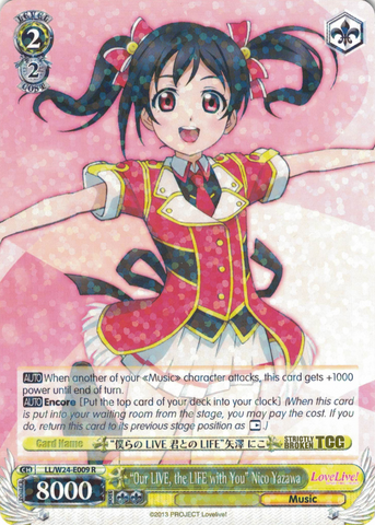 LL/W24-E009 "Our LIVE, the LIFE with You" Nico Yazawa - Love Live! English Weiss Schwarz Trading Card Game