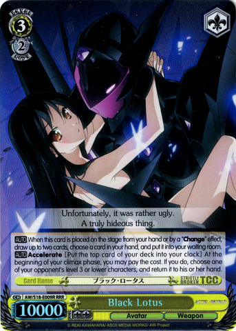 AW/S18-E009R Black Lotus (Foil) - Accel World English Weiss Schwarz English Trading Card Game