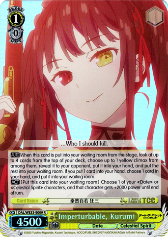 DAL/WE33-E009 Imperturbable, Kurumi (Foil) - Date A Bullet Extra Booster English Weiss Schwarz Trading Card Game