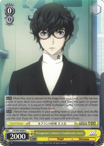 P5/S45-E009 Protagonist: Leblanc's Troublesome Guest - Persona 5 English Weiss Schwarz Trading Card Game