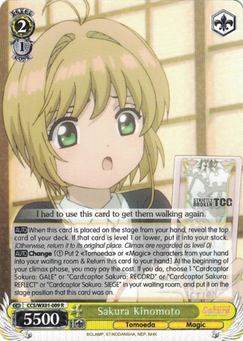 CCS/WX01-009 Sakura Kinomoto - Cardcaptor Sakura English Weiss Schwarz Trading Card Game