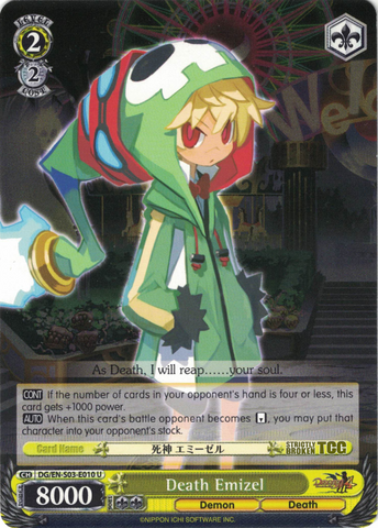 DG/EN-S03-E010 Death Emizel - Disgaea English Weiss Schwarz Trading Card Game