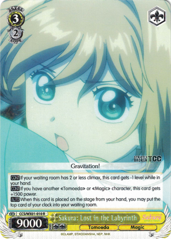 CCS/WX01-010 Sakura: Lost in the Labyrinth - Cardcaptor Sakura English Weiss Schwarz Trading Card Game