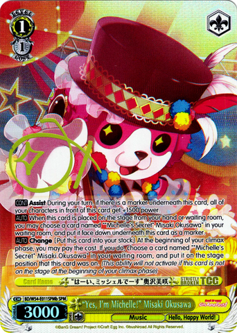 BD/W54-E011SPMb "Yes, I'm Michelle!" Misaki Okusawa (Foil) - Bang Dream Girls Band Party! Vol.1 English Weiss Schwarz Trading Card Game