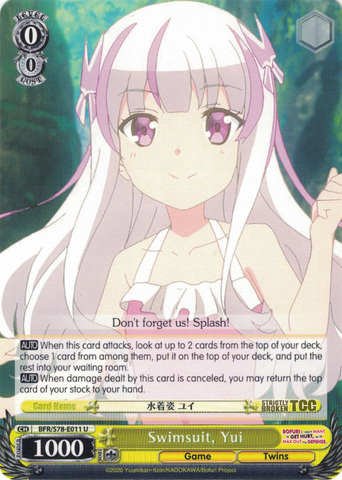 BFR/S78-E011 Swimsuit, Yui - BOFURI: I Don't Want to Get Hurt, so I'll Max Out My Defense. English Weiss Schwarz Trading Card Game
