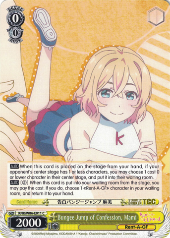KNK/W86-E011 Bungee Jump of Confession, Mami - Rent-A-Girlfriend Weiss Schwarz English Trading Card Game
