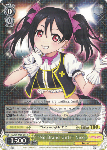 LL/EN-W01-011 "No Brand Girls" Nico - Love Live! DX English Weiss Schwarz Trading Card Game