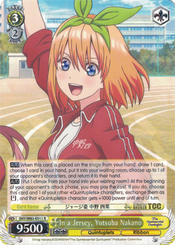 5HY/W83-E011 In a Jersey, Yotsuba Nakano - The Quintessential Quintuplets English Weiss Schwarz Trading Card Game